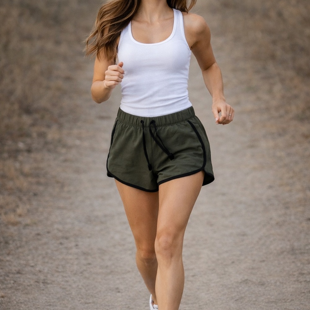 Women's Athletic Shorts in Dark Green